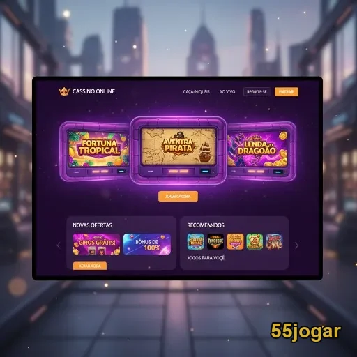 Interface do aplicativo 55jogar com design moderno e seguro