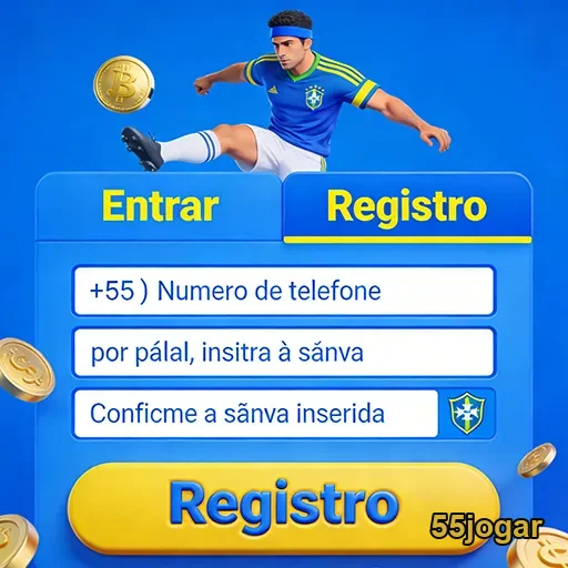 App mobile da 55jogar com design glassmorphism